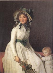 Jacques-Louis  David Emilie Seriziat nee Pecoul and Her Son Emil Born in 1793 (mk05) Norge oil painting art